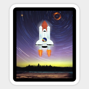 Rocket launch into space Sticker